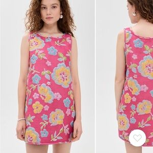 Floral Pink and Solid Light Blue Women's Dresses